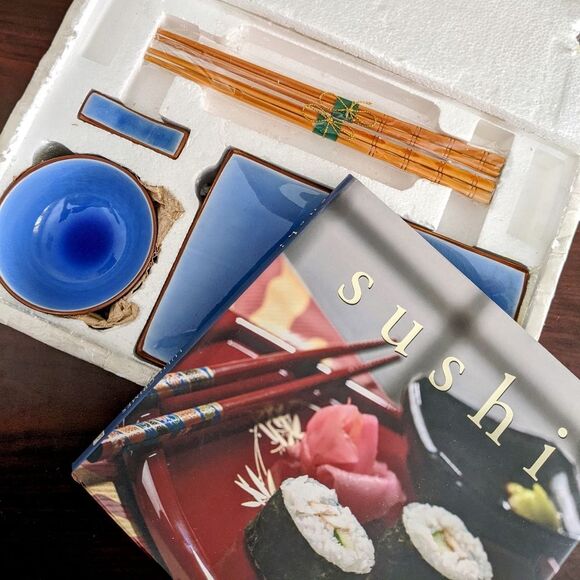 NEW Sushi Serving Set for Two + Recipe Book - Picture 1 of 11